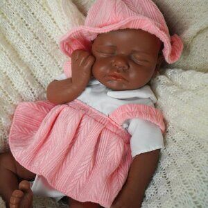 🆕12Inch Full Platinum Silicone Reborn Baby Dolls Sleeping Olivia-girl-tan